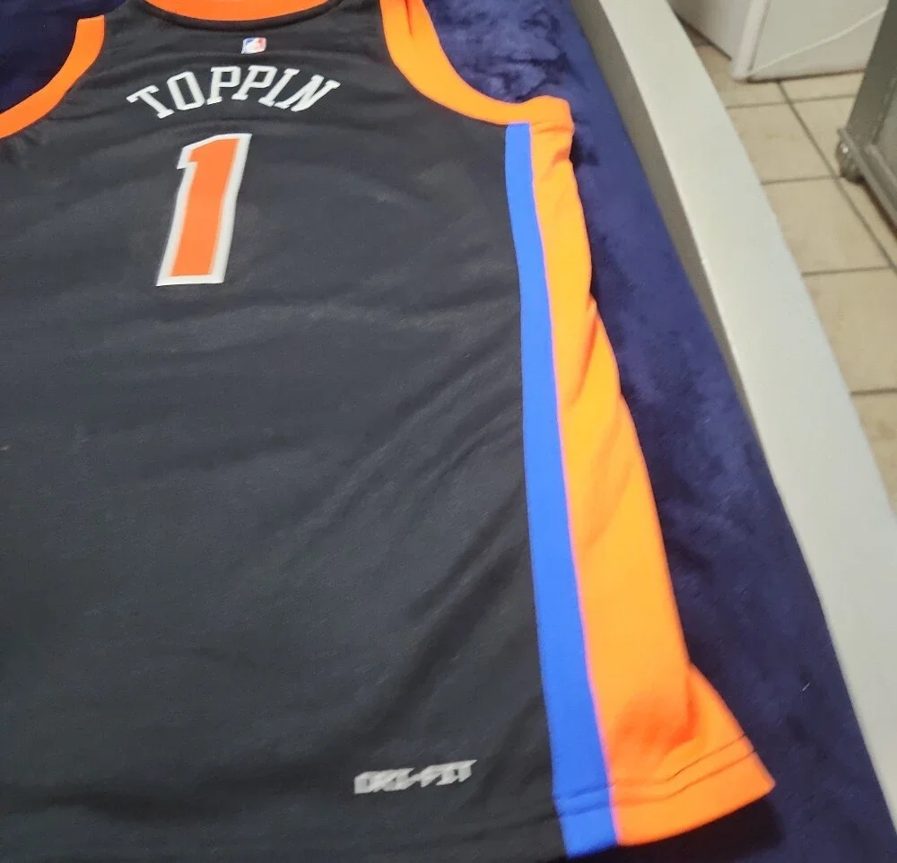 Nike Black Jersey with Orange and Blue Trim - New York #1